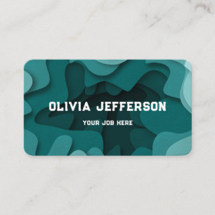 Modern Blue Artistic Abstract Wavy Lines Business Card