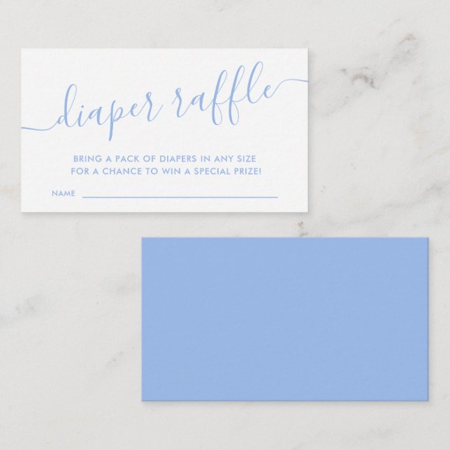 Modern Blue Baby Diaper Raffle Ticket Enclosure Ca Card (Front/Back)