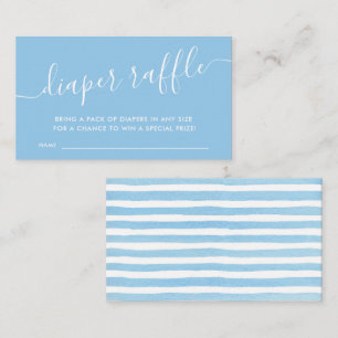 Modern Blue Baby Diaper Raffle Ticket Enclosure Ca Card