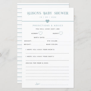 Modern Blue Baby Shower Advice and Predictions