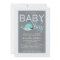 Modern Blue Baby Shower Boy Little Whale Moustache