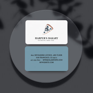 Modern Blue Bakery Business Card   Blueberry Logo