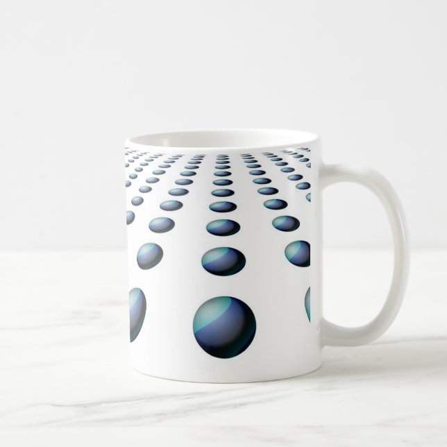 Modern Blue Ball Pattern Design Coffee Mug (Right)