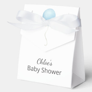 Modern Blue Balloon Boy Baby Shower Favour Box