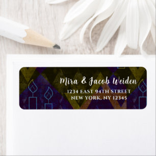 Modern Blue Bar Mitzvah Bold Type Return Address Return Address Label