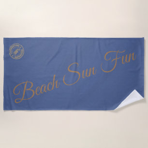 Modern Blue Beach Towel