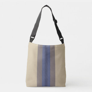 Modern Blue Beige Striped Crossbody Bag