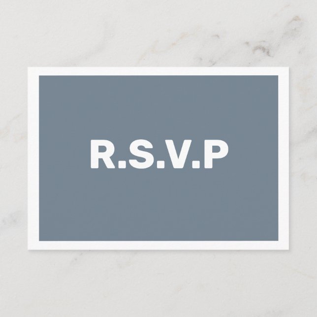 Modern Blue big RSVP QR Code Wedding Enclosure Card (Back)
