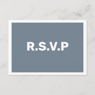 Modern Blue big RSVP QR Code Wedding Enclosure Card