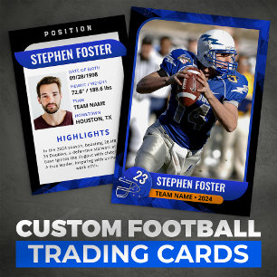 Modern Blue & Black Football Trading Card