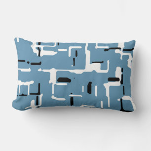 Modern Blue Black White Lumbar Cushion