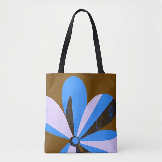 Modern Blue Bloom Abstract Tote Bag (Front)
