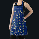 Modern Blue Botanical Cacti Gardening Apron<br><div class="desc">Modern Blue Botanical Cacti Gardening Apron.</div>