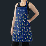 Modern Blue Botanical Cacti Gardening Apron<br><div class="desc">Modern Blue Botanical Cacti Gardening Apron.</div>