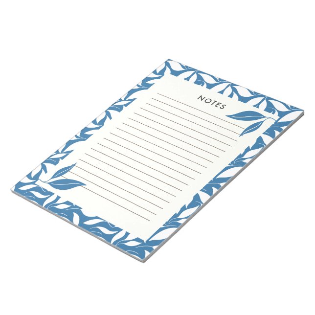 Modern Blue Botanical Notepad (Angled)