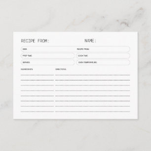 Modern Blue Bow Coquette Bridal Shower Recipe Enclosure Card