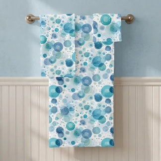 Modern Blue Bubble Bath Towel Set