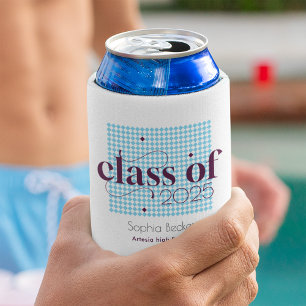  Modern Blue Burgundy Graduation Cap Pattern  Can Cooler