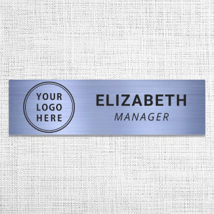 Modern Blue Business Logo Name Tag