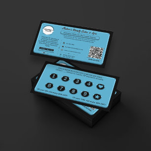 Modern Blue Business Rewards Promo Offers Client Loyalty Card