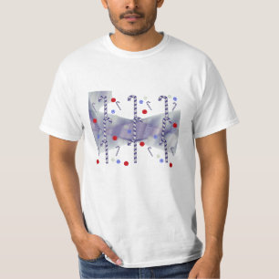 Modern Blue Candy Cane T-Shirt