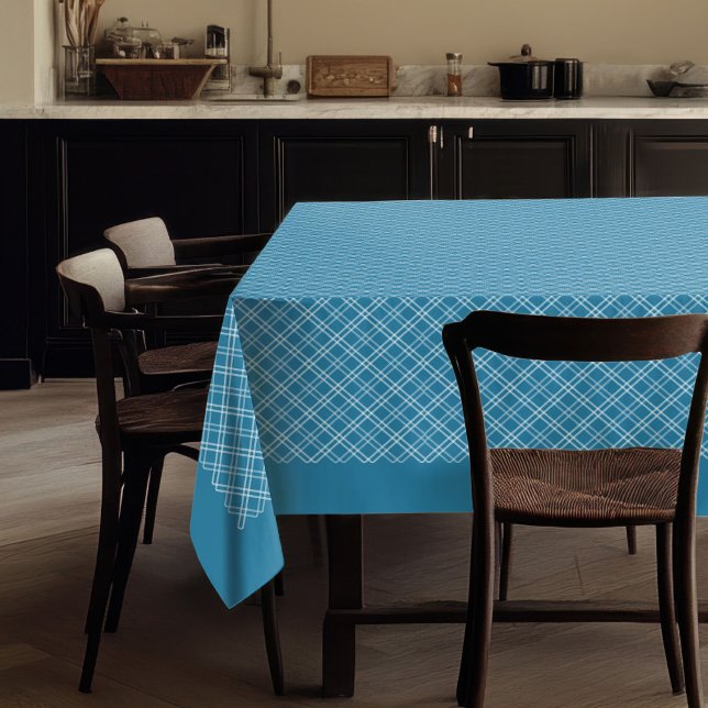 Modern Blue Check Tablecloth for Chic Interiors (Modern Blue Check Tablecloth for Chic Interiors)
