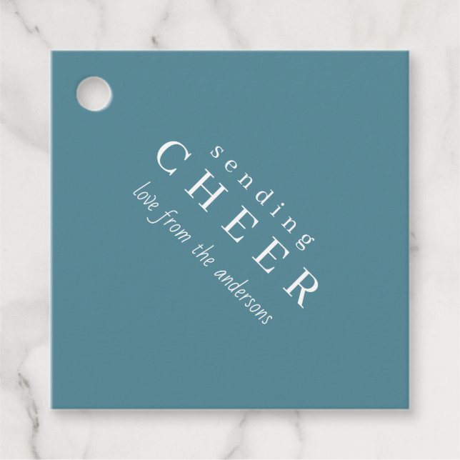 Modern Blue Christmas Holiday Gift Tags (Front)