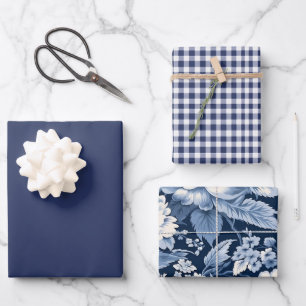 Modern Blue Christmas Wrapping paper