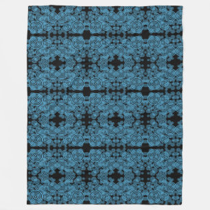 Modern blue circles pattern fleece blanket