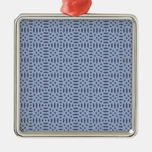 Modern Blue Circular Shapes Seamless Pattern Metal Ornament