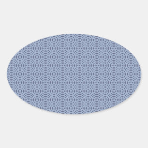 Modern Blue Circular Shapes Seamless Pattern Oval Sticker