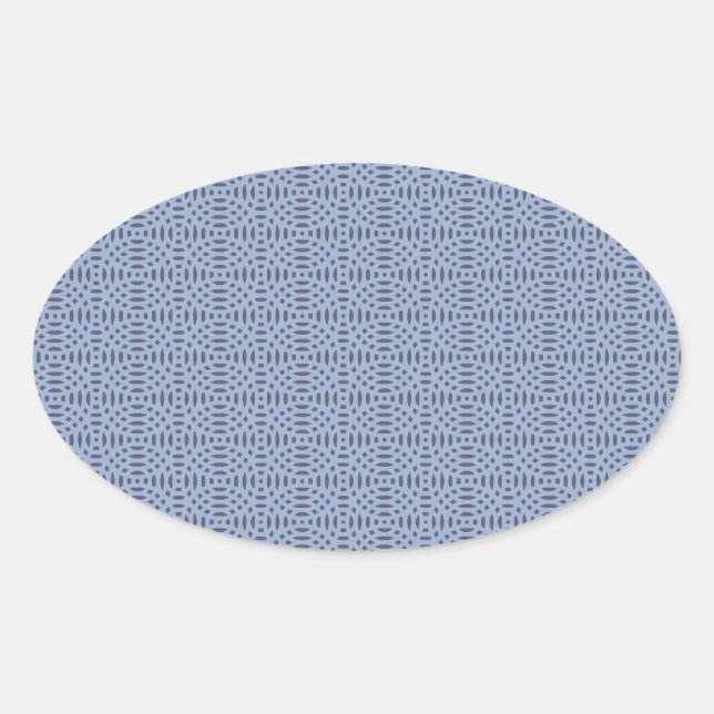 Modern Blue Circular Shapes Seamless Pattern Oval Sticker (Front)