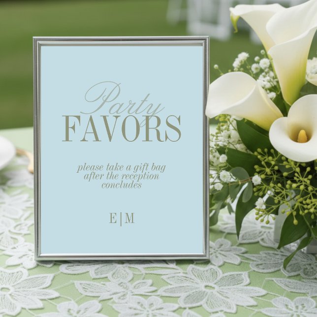Modern Blue Citrus Wedding Favor Take One Sign (Modern Blue Citrus Wedding Favor Take One Sign)