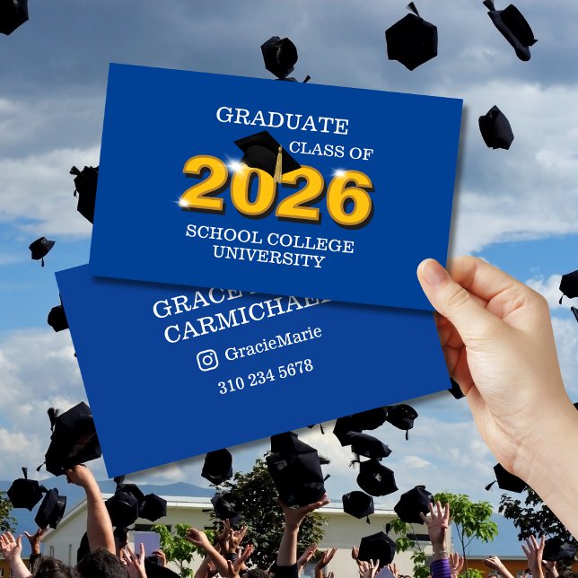 Modern Blue Class of 2026 Graduate Name Card (Creator Uploaded)