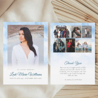 Modern Blue Clouds Memorial Funeral