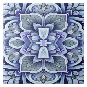 Modern blue colour classic floral pattern ceramic tile