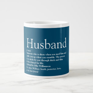 Modern Blue Cool World's Best Husband Quote Large Coffee Mug