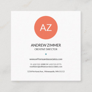 Modern Blue, Coral & Yellow Swirls Business Card