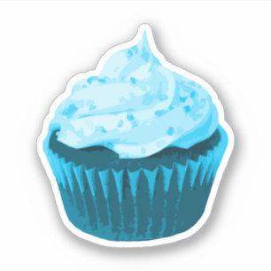 Modern Blue Cupcake