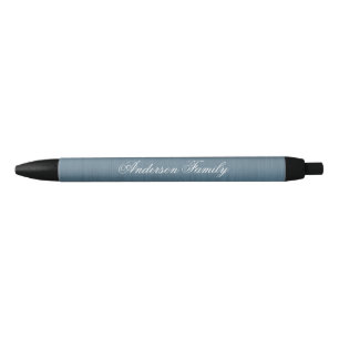 Modern Blue Custom Monogram Business Black Ink Pen