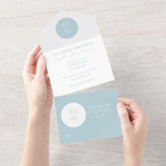 Modern Blue Customisable Baby Shower Invitation