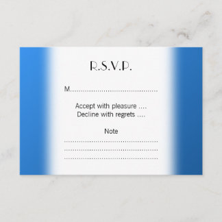 Modern Blue Design with part grid pattern. RSVP Card