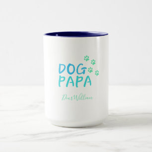Modern Blue Dog Papa Mug