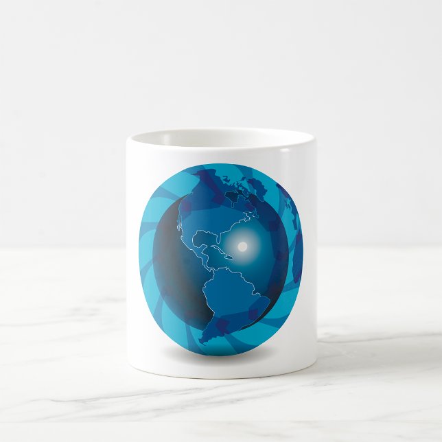 Modern Blue Earth Globe World Map Coffee Mug (Creator Uploaded)