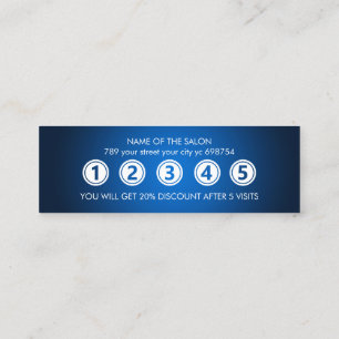 Modern Blue Elegant Beauty Salon Loyalty Card