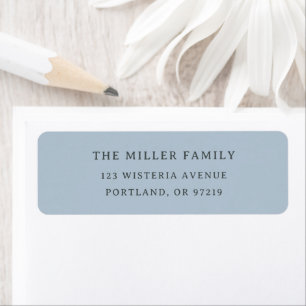 Modern Blue Elegant Family Name Return Address Label