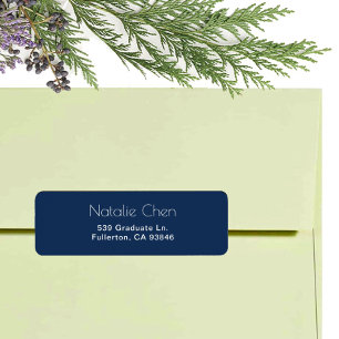 Modern Blue Elegant Fonts Return Address Labels