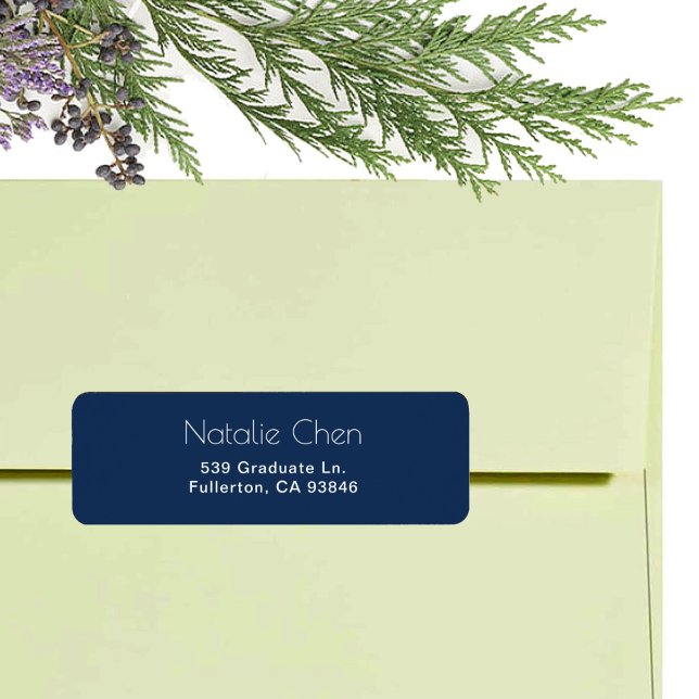 Modern Blue Elegant Fonts Return Address Labels (Creator Uploaded)