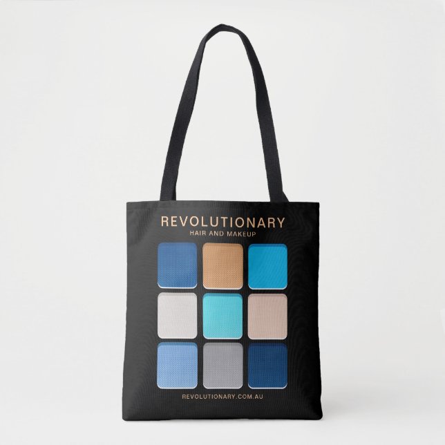 Modern Blue Eyeshadow Pallete Name Makeup Artist Tote Bag (Front)