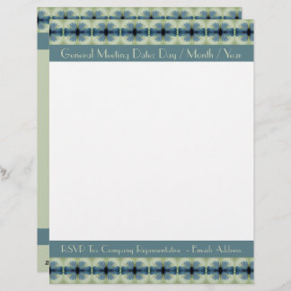 Modern Blue Floral Custom Letterhead